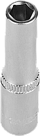 Головка торцовая ЗУБР "МАСТЕР" (1/4"), удлиненная, Cr-V, FLANK, хроматированное покрытие, 7мм