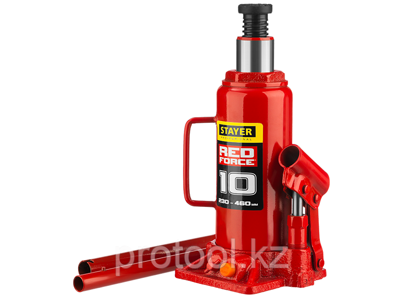 Домкрат гидравлический бутылочный "RED FORCE", 6т, 216-413 мм, в кейсе, STAYER 43160-6-K - фото 1 - id-p69469673