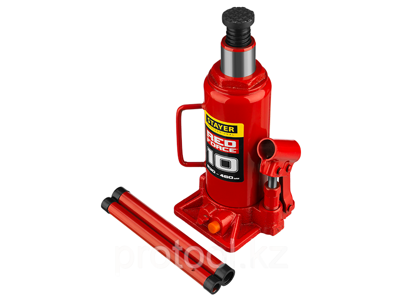 Домкрат гидравлический бутылочный "RED FORCE", 6т, 216-413 мм, в кейсе, STAYER 43160-6-K - фото 5 - id-p69469673