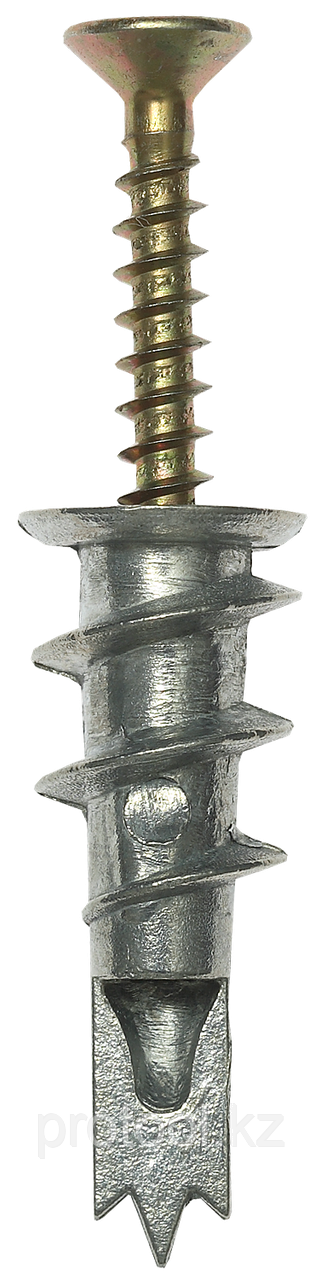 Дюбель металлический со сверлом, для гипсокартона, с оцинкованным саморезом, 33 мм, 3 шт, ЗУБР - фото 1 - id-p69469751