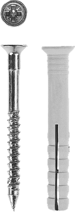 Дюбель-гвоздь полипропиленовый, потайный бортик, 6 x 40 мм, 125 шт, ЗУБР, фото 2