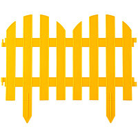 Забор декоративный GRINDA "ПАЛИСАДНИК", 28x300см, желтый