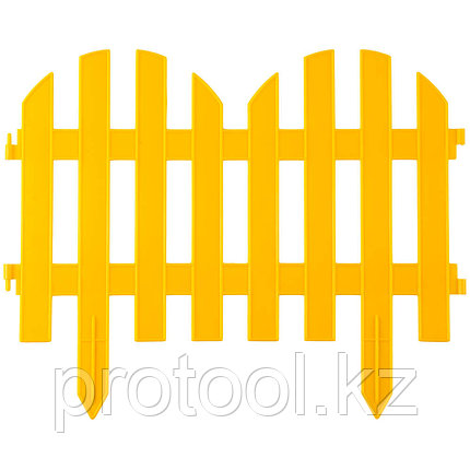 Забор декоративный GRINDA "ПАЛИСАДНИК", 28x300см, желтый, фото 2