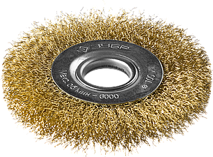 ЗУБР "ПРОФЕССИОНАЛ". Щетка дисковая для УШМ, витая стальная латунированная проволока 0,3мм, 100х22мм, фото 2