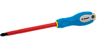ЗУБР "ПРОФИ ЭЛЕКТРИК". Отвертка Cr-V, трехкомпонент рукоятка, высоковольтная до ~1000В, PH №3, 150 мм