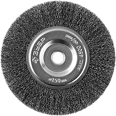 ЗУБР "ЭКСПЕРТ". Щетка дисковая для точильно-шлифовального станка, витая стальная проволока 0,3мм, 150х12,7мм