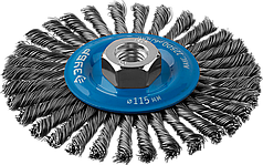 ЗУБР "ЭКСПЕРТ". Щетка дисковая для УШМ, плетеные пучки стальной проволоки 0,5мм, 115ммхМ14