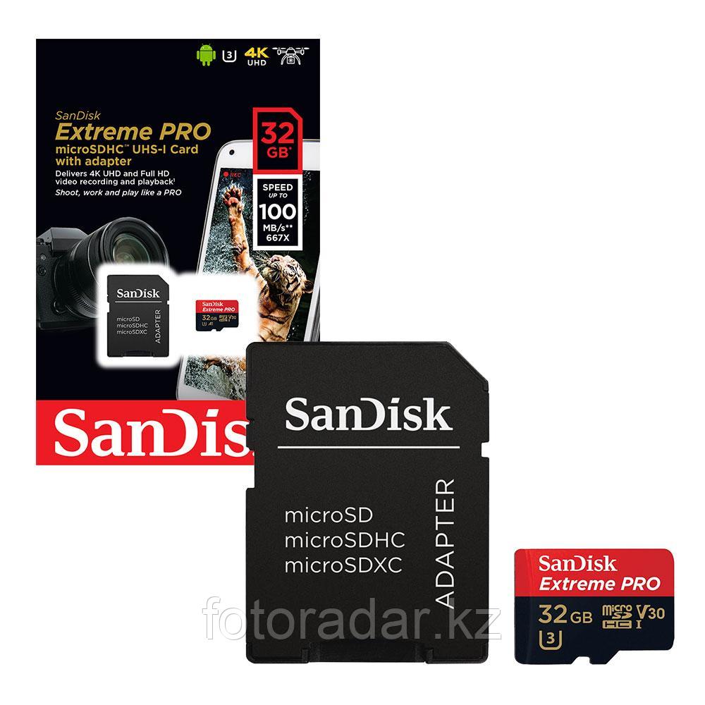 Карты памяти Sandisk Extreme 100MB/S, Тип: microSDHC, 32 Гб - фото 2 - id-p66396810