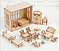 Набор мебели для домика, 20 предметов, для кукол 7-9 см (цельный), фото 2