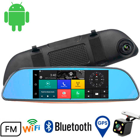 Зеркало-видеорегистратор на Android с камерой заднего вида Smart Car Rear [Bluetooth, WiFi, GPS, экран 7"] - фото 1 - id-p69496141