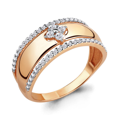 Серебряное кольцо с фианитом Aquamarine 68263А.6