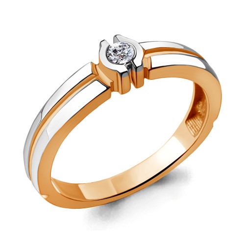 Кольцо из серебра с фианитом Aquamarine 68534А.6