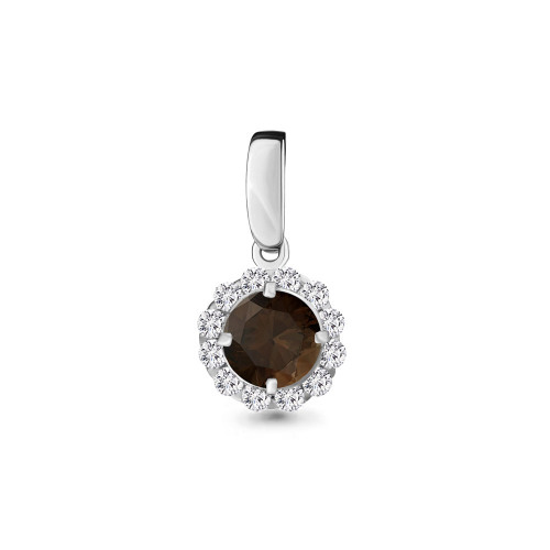 Серебряная подвеска с кварцем дымчатым Aquamarine 2503201А.5