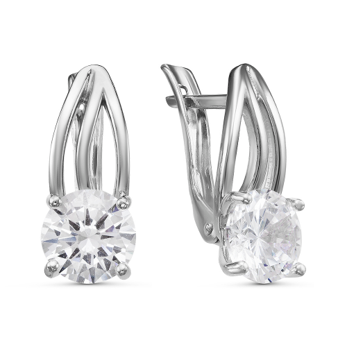 Серьги из серебра с фианитом Красная Пресня 33811000Д
