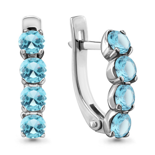 Серебряные серьги с топазом Aquamarine 4416002,5