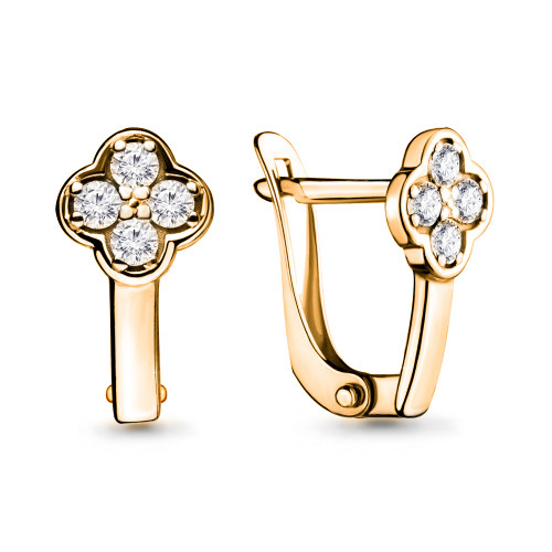 Серебряные серьги с фианитом Aquamarine 46580А.6