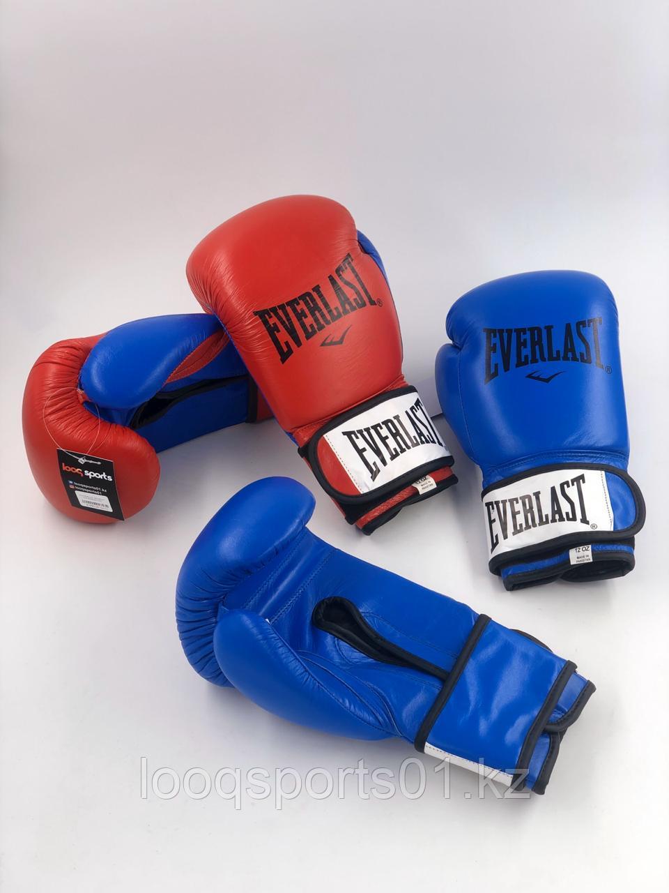 Боксерские перчатки кожа Everlast (12) с бесплатной доставкой - фото 1 - id-p69523554