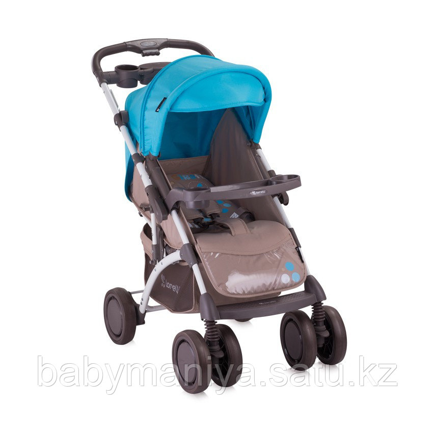 Коляска Bertoni APOLLO + сумка для мамы Beige&Blue Giraffe 1643