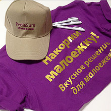 Печать логотипа на футболках, кепках жилетках