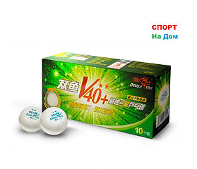 Мячи для настольного тенниса Double Fish V40+ (2**) 10 шт (цвет белый)