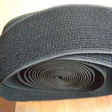 Лента петельная эластичная 50 мм цвет черный (25 метров/рулон)