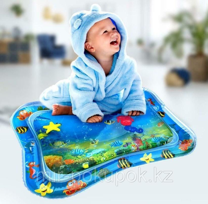 Надувной детский водяной коврик для младенцев (игровой акваковрик)