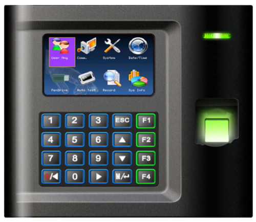 US10C (Fingerprint) - Автономный биометрический (по отпечаткам пальцев) считыватель с функциями учёта времени, посещаемости и управления доступом. С 3