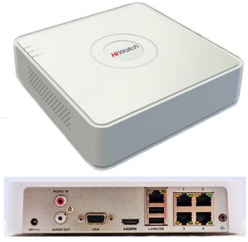 DS-N204P - 4-х канальный сетевой видеорегистратор с разрешением записи до 4MP на канал, с 4-мя независимых