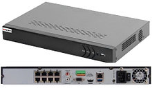 DS-N608P - 8-ми канальный сетевой видеорегистратор с разрешением записи до 6MP на канал, с 8 независимых PoE-интерфейсами.