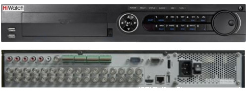 DS-H232Q - 32-х канальный Turbo HD4.0 гибридный видеорегистратор с поддержкой 32-х камер TVI/AHD/CVI/CVBS с разрешением записи до 2MP на канал + 8 IP-