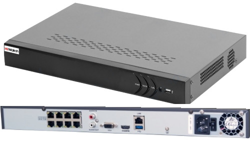 DS-N308/2P(C) - 8-ми канальный сетевой видеорегистратор с разрешением записи до 6MP на канал, с 2-мя