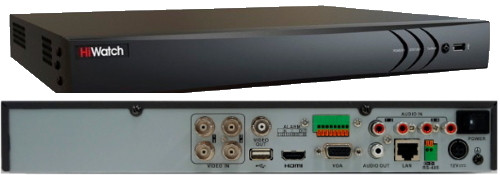 DS-H304Q - 4-х канальный Turbo HD5.0TVI/AHD/CVI гибридный видеорегистратор с разрешением записи до 4MP на канал + 1 IP-канал с разрешением 6MP.