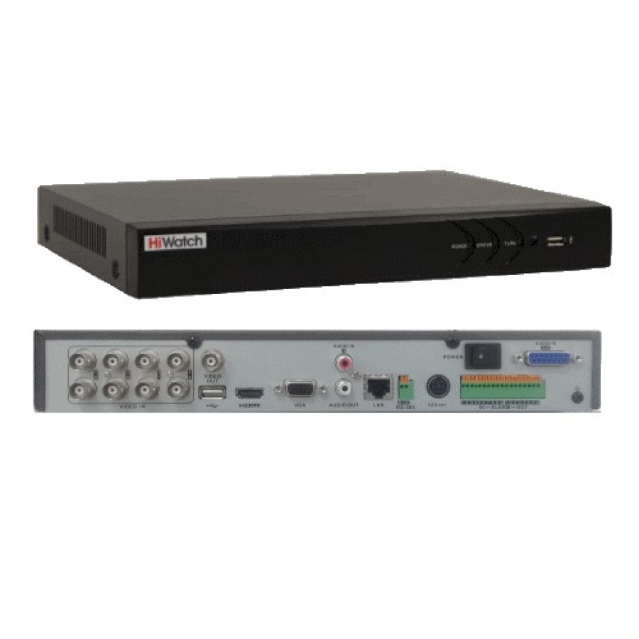 DS-H308Q - 8-ми канальный Turbo HD5.0 TVI/AHD/CVI гибридный видеорегистратор с разрешением записи до 4MP на канал + 2 IP-канала с разрешением 6.0MP и
