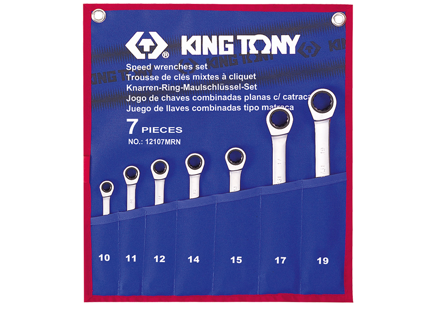 Набор комбинированных трещоточных ключей KING TONY 12107MRN (6 предметов)