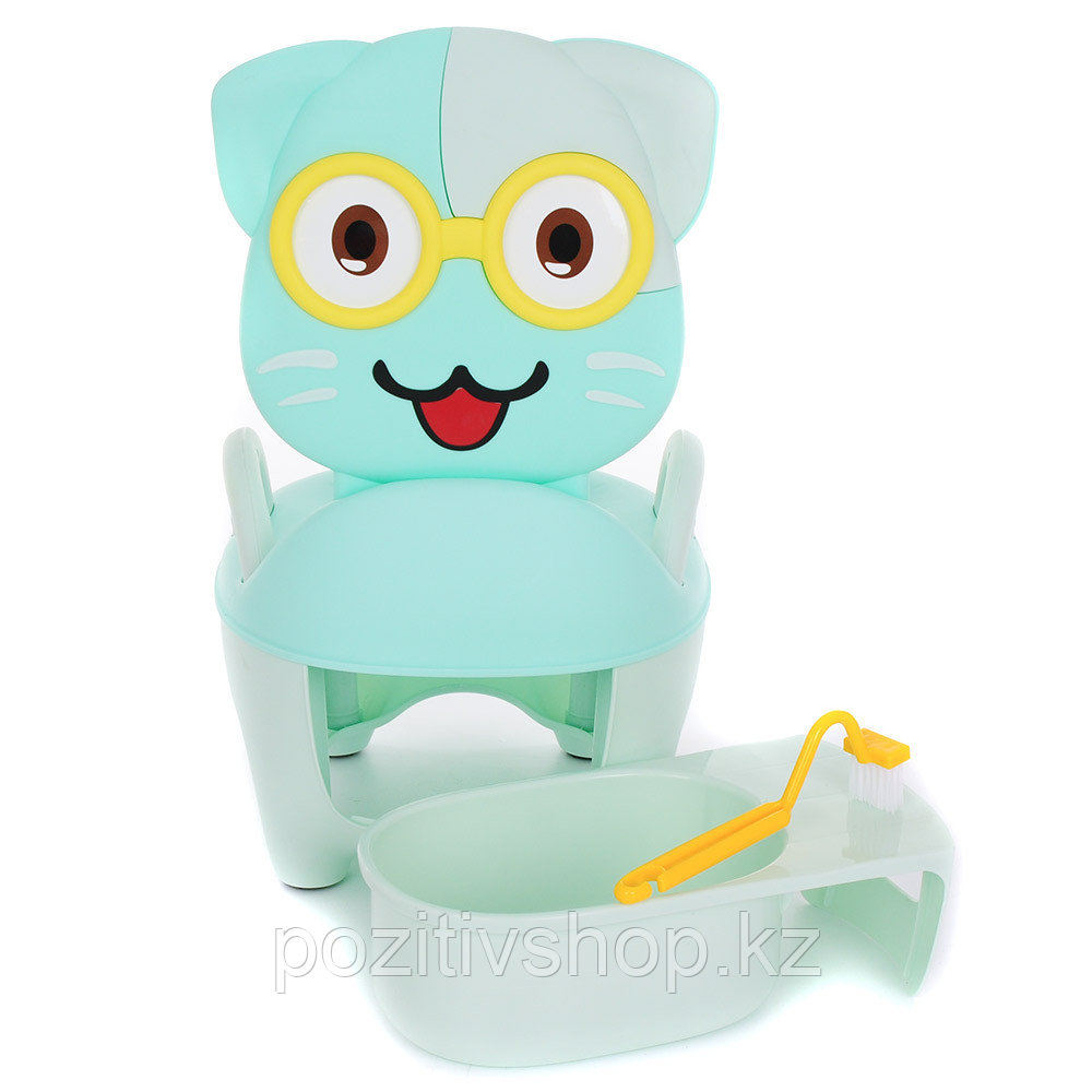 Детский горшок Pituso Котик в очках Зелёный 1730, фото 1