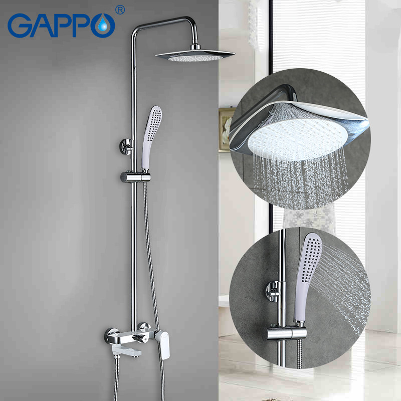 Душевая стойка со смесителем "Gappo". белый/хром G2448