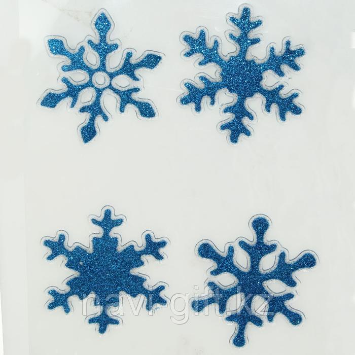 Наклейки на стекло "Синие снежинки" (набор 4 шт.)