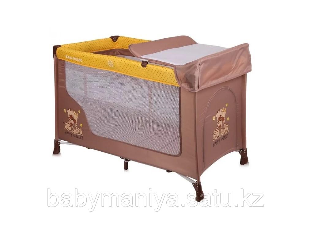 Детская кровать-манеж Lorelli San Remo 2 Бежево - Желтый / Beige & Yellow FAMILY 1803