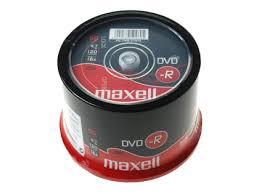 Диски DVD-R  MAXELL -шпиндель 4,7gb 120 мин 50шт