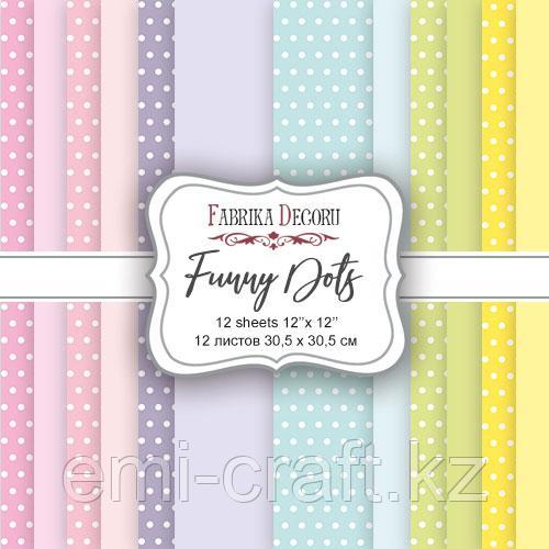 FUNNY DOTS - набор двусторонней бумаги 30,5см х 30,5см - фото 1 - id-p69616223