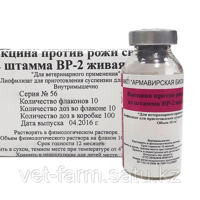 Вакцина против рожи свиней из штамма ВР-2 живая сухая