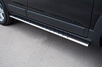 Chevrolet Captiva 2011-2013 Пороги труба 75х42 овал с проступью