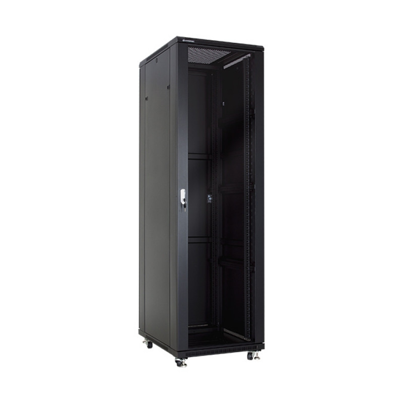 LinkBasic NCB 42U 600*600*2000, Шкаф серверный, цвет чёрный, передняя дверь стеклянная (тонированная) - фото 1 - id-p69657269