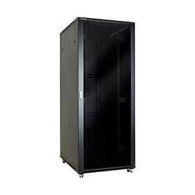 Linkbasic 42U 800*800*2000, Шкаф серверный,  цвет чёрный,  передняя дверь стеклянная (тонированная)