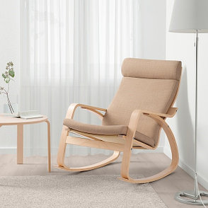 Кресло-качалка ПОЭНГ Шифтебу бежевый ИКЕА, IKEA, фото 2
