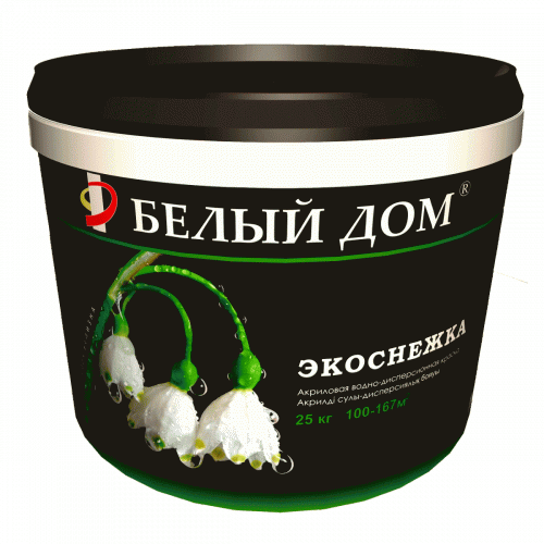 Краска универсальная Белый дом Экоснежка 25 кг