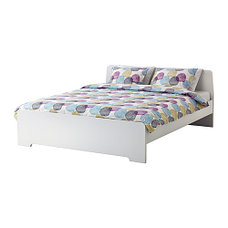 Кровать АСКВОЛЬ белый 140х200 Лурой ИКЕА, IKEA, фото 2