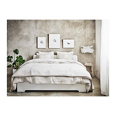 Кровать АСКВОЛЬ белый 140х200 Лурой ИКЕА, IKEA, фото 3