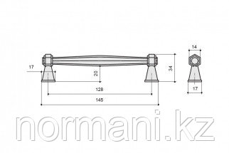 Мебельная ручка скоба, замак, размер посадки 128 мм, цвет черный матовый - фото 2 - id-p69667300