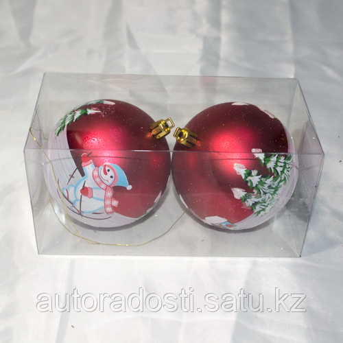 Новогодние игрушки украшения на ёлку "Шары" - 2 шт (8 см) - фото 1 - id-p69693361